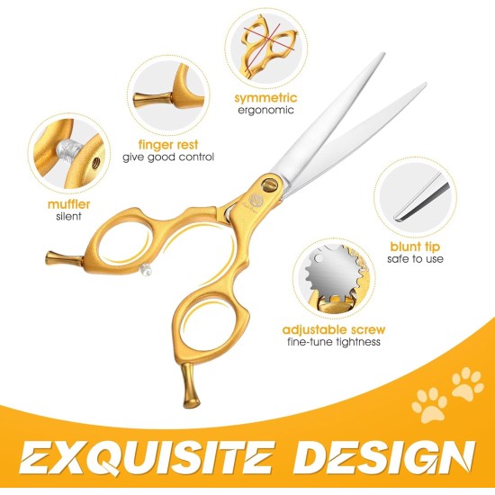 Purple Dragon JP 440C Steel Professional Dog Scissors for Dogs and Cats, 6.5 Inch Grooming Scissors with Ultralight Space Aluminium Handle, JP 440C Steel Professional Grooming Scissors for Dog Purple Dragon JP 440C Steel Professional Dog Scissors for Dogs and Cats, 6.5 Inch Grooming Scissors with Ultralight Space Aluminium Handle, JP 440C Steel Professional Grooming Scissors for Dog