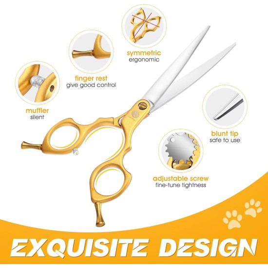 Purple Dragon JP 440C Steel Professional Dog Scissors for Dogs and Cats, 6.5 Inch Grooming Scissors with Ultralight Space Aluminium Handle, JP 440C Steel Professional Grooming Scissors for Dog Purple Dragon JP 440C Steel Professional Dog Scissors for Dogs and Cats, 6.5 Inch Grooming Scissors with Ultralight Space Aluminium Handle, JP 440C Steel Professional Grooming Scissors for Dog