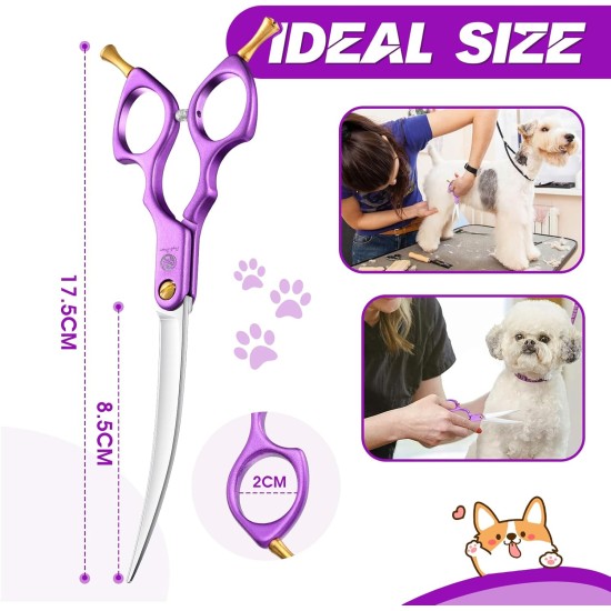 Purple Dragon JP 440C Steel Professional Dog Scissors for Dogs and Cats, 6.5 Inch Grooming Scissors with Ultralight Space Aluminium Handle, JP 440C Steel Professional Grooming Scissors for Dog Purple Dragon JP 440C Steel Professional Dog Scissors for Dogs and Cats, 6.5 Inch Grooming Scissors with Ultralight Space Aluminium Handle, JP 440C Steel Professional Grooming Scissors for Dog