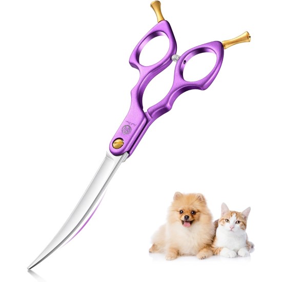 Purple Dragon JP 440C Steel Professional Dog Scissors for Dogs and Cats, 6.5 Inch Grooming Scissors with Ultralight Space Aluminium Handle, JP 440C Steel Professional Grooming Scissors for Dog Purple Dragon JP 440C Steel Professional Dog Scissors for Dogs and Cats, 6.5 Inch Grooming Scissors with Ultralight Space Aluminium Handle, JP 440C Steel Professional Grooming Scissors for Dog