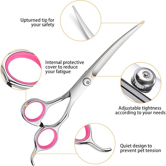 QJFHURB Modern Dog Scissors - Hair Scissors for Pets - Stainless Steel - Ambidextrous - Professional Cutting - Thinning Scissors - Dogs and Cats QJFHURB Modern Dog Scissors - Hair Scissors for Pets - Stainless Steel - Ambidextrous - Professional Cutting - Thinning Scissors - Dogs and Cats