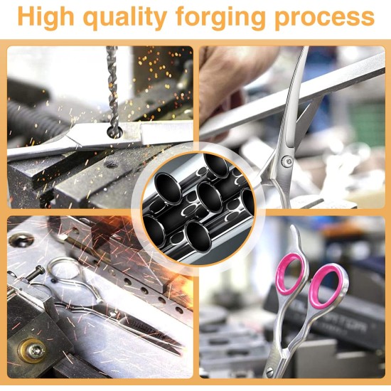 QJFHURB Modern Dog Scissors - Hair Scissors for Pets - Stainless Steel - Ambidextrous - Professional Cutting - Thinning Scissors - Dogs and Cats QJFHURB Modern Dog Scissors - Hair Scissors for Pets - Stainless Steel - Ambidextrous - Professional Cutting - Thinning Scissors - Dogs and Cats