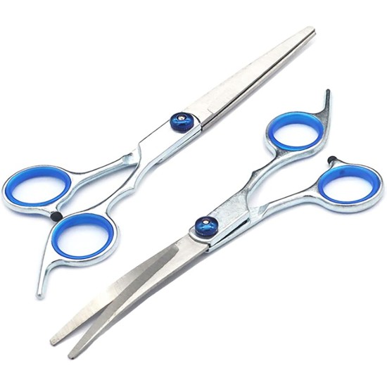 Qcwwy Dog Grooming Scissors Set, Professional 6-in-1 Stainless Steel Grooming Scissors Set, Comfortable Adjustable Screw, Pet Grooming Scissors Set for Dogs and Cats Qcwwy Dog Grooming Scissors Set, Professional 6-in-1 Stainless Steel Grooming Scissors Set, Comfortable Adjustable Screw, Pet Grooming Scissors Set for Dogs and Cats