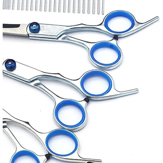 Qcwwy Dog Grooming Scissors Set, Professional 6-in-1 Stainless Steel Grooming Scissors Set, Comfortable Adjustable Screw, Pet Grooming Scissors Set for Dogs and Cats Qcwwy Dog Grooming Scissors Set, Professional 6-in-1 Stainless Steel Grooming Scissors Set, Comfortable Adjustable Screw, Pet Grooming Scissors Set for Dogs and Cats