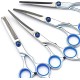 Qcwwy Dog Grooming Scissors Set, Professional 6-in-1 Stainless Steel Grooming Scissors Set, Comfortable Adjustable Screw, Pet Grooming Scissors Set for Dogs and Cats
