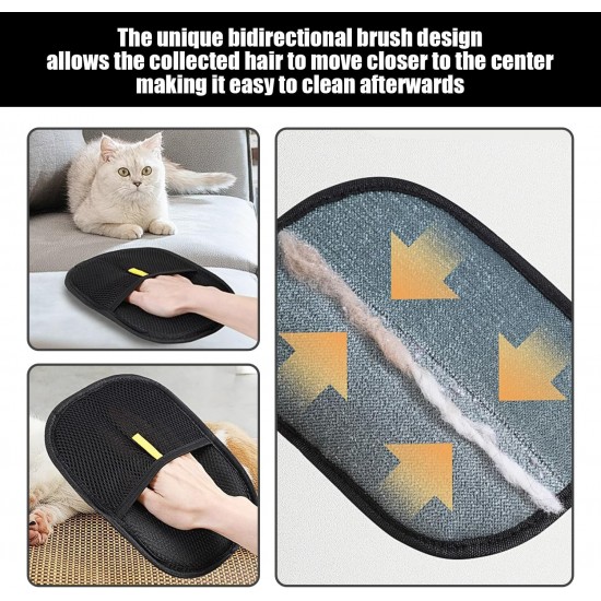 RELKLYU 2 x black hair removal gloves, 1 x steel comb, double-sided classic hair removal device, reusable, pet hair cleaning props. RELKLYU 2 x black hair removal gloves, 1 x steel comb, double-sided classic hair removal device, reusable, pet hair cleaning props.