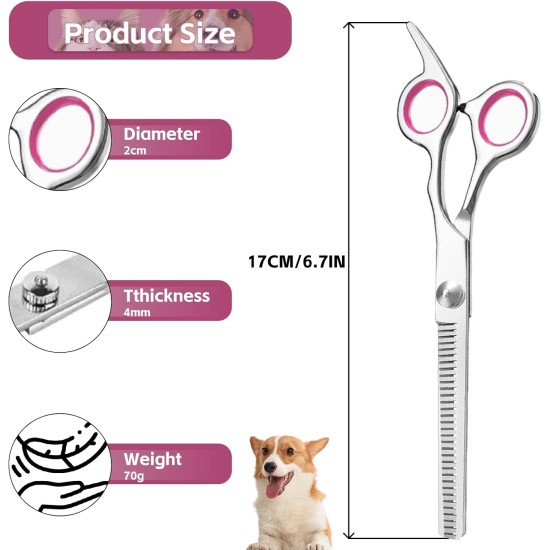 ROROJOYMA Pet Scissors, 6 Inch Professional Dog Scissors, Stainless Steel Fur Scissors for Dogs and Cats, for Dogs, Cats, Pink ROROJOYMA Pet Scissors, 6 Inch Professional Dog Scissors, Stainless Steel Fur Scissors for Dogs and Cats, for Dogs, Cats, Pink