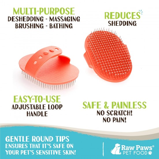 Raw Paws Pet Grooming Brush, 1 Carat Hand Brush with Rubber Tip for Dogs and Cats, Deshedding for Short and Long Hair Dogs, Dog Grooming Raw Paws Pet Grooming Brush, 1 Carat Hand Brush with Rubber Tip for Dogs and Cats, Deshedding for Short and Long Hair Dogs, Dog Grooming