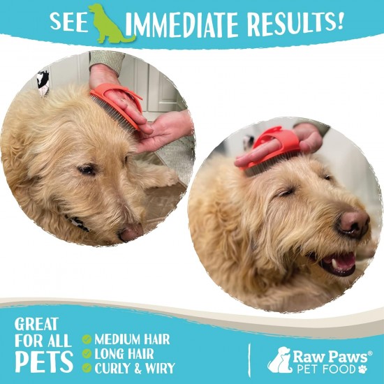 Raw Paws Pet Grooming Brush, 1 Carat Hand Brush with Rubber Tip for Dogs and Cats, Deshedding for Short and Long Hair Dogs, Dog Grooming Raw Paws Pet Grooming Brush, 1 Carat Hand Brush with Rubber Tip for Dogs and Cats, Deshedding for Short and Long Hair Dogs, Dog Grooming