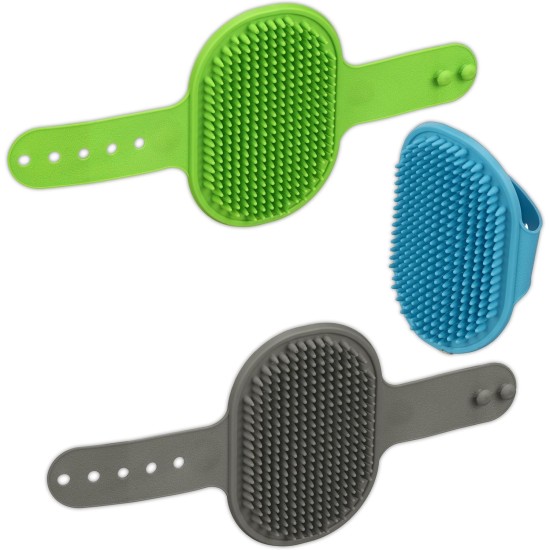Relaxdays Massage Brush for Dogs and Cats, Set of 3, Dog Brush with Nubs, Adjustable Loop, Dog Washing Brush, Colourful Relaxdays Massage Brush for Dogs and Cats, Set of 3, Dog Brush with Nubs, Adjustable Loop, Dog Washing Brush, Colourful
