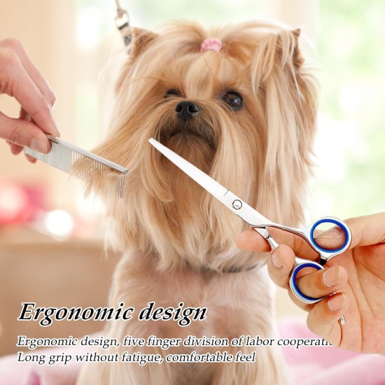 SHPUJUN Curved Dog Scissors, Stainless Steel Grooming Scissors, Pet Fur, Cat Thinning Scissors, Professional Hair Care SHPUJUN Curved Dog Scissors, Stainless Steel Grooming Scissors, Pet Fur, Cat Thinning Scissors, Professional Hair Care