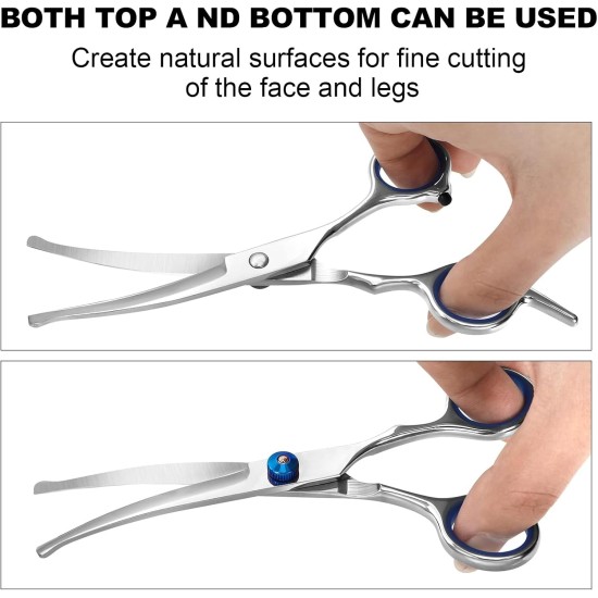 SHPUJUN Curved Dog Scissors, Stainless Steel Grooming Scissors, Pet Fur, Cat Thinning Scissors, Professional Hair Care SHPUJUN Curved Dog Scissors, Stainless Steel Grooming Scissors, Pet Fur, Cat Thinning Scissors, Professional Hair Care