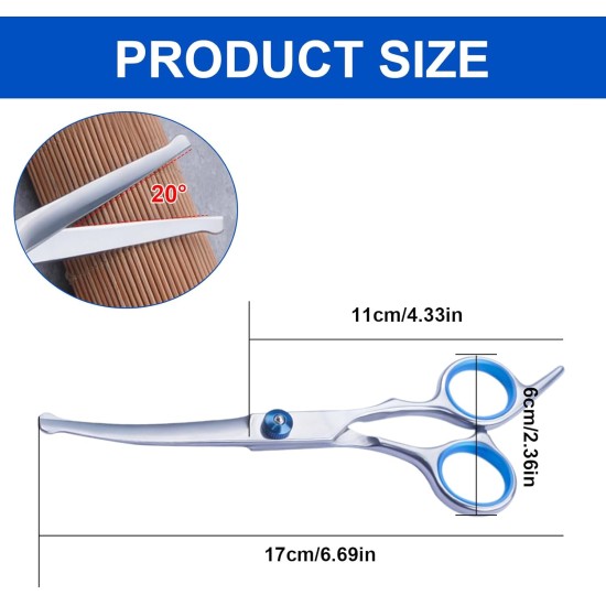 SHPUJUN Curved Dog Scissors, Stainless Steel Grooming Scissors, Pet Fur, Cat Thinning Scissors, Professional Hair Care SHPUJUN Curved Dog Scissors, Stainless Steel Grooming Scissors, Pet Fur, Cat Thinning Scissors, Professional Hair Care