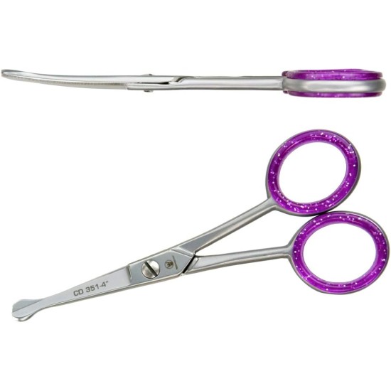 SOLINGEN Sharp, Curved Professional Paw Scissors, Dog Scissors, Face Scissors with Rounded Tips and One-sided Micro Serration, 4 Inches (10.6 cm) Premium Quality, Made in Germany SOLINGEN Sharp, Curved Professional Paw Scissors, Dog Scissors, Face Scissors with Rounded Tips and One-sided Micro Serration, 4 Inches (10.6 cm) Premium Quality, Made in Germany