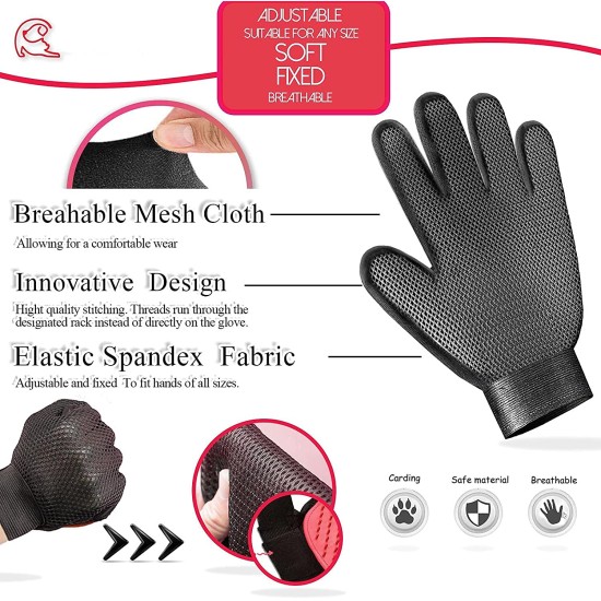 SSRIVER Pet Grooming Glove - Gentle Hair Removal and Efficient Massage for Dogs, Cats and Horses - Pet Mitt with Brushes for Short and Long Fur (1 Right Hand) SSRIVER Pet Grooming Glove - Gentle Hair Removal and Efficient Massage for Dogs, Cats and Horses - Pet Mitt with Brushes for Short and Long Fur (1 Right Hand)