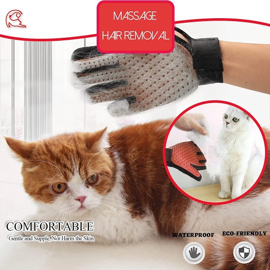 SSRIVER Pet Grooming Glove - Gentle Hair Removal and Efficient Massage for Dogs, Cats and Horses - Pet Mitt with Brushes for Short and Long Fur (1 Right Hand) SSRIVER Pet Grooming Glove - Gentle Hair Removal and Efficient Massage for Dogs, Cats and Horses - Pet Mitt with Brushes for Short and Long Fur (1 Right Hand)