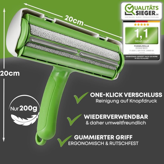 Self-Cleaning Pet Hair Remover, Premium Lint Roller for Dog Hair and Cat Hair, Reusable Cat Hair Remover for Sofa, Carpet, Bed and Car (Grey) Self-Cleaning Pet Hair Remover, Premium Lint Roller for Dog Hair and Cat Hair, Reusable Cat Hair Remover for Sofa, Carpet, Bed and Car (Grey)