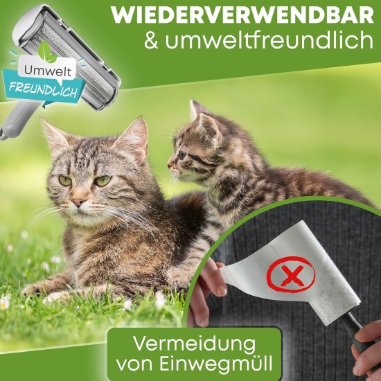 Self-Cleaning Pet Hair Remover, Premium Lint Roller for Dog Hair and Cat Hair, Reusable Cat Hair Remover for Sofa, Carpet, Bed and Car (Grey) Self-Cleaning Pet Hair Remover, Premium Lint Roller for Dog Hair and Cat Hair, Reusable Cat Hair Remover for Sofa, Carpet, Bed and Car (Grey)