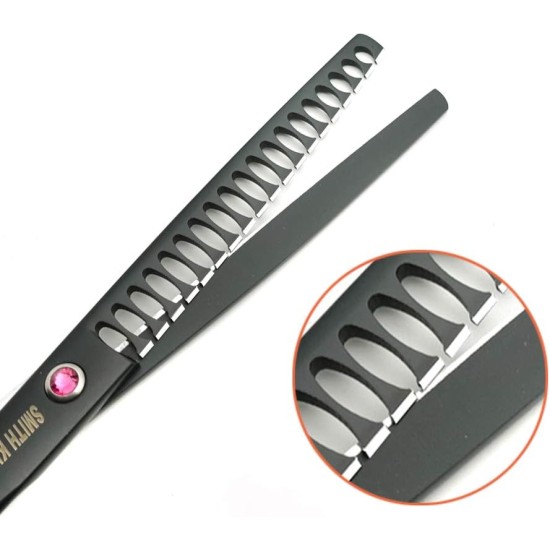 Smith King 7.0 Inch Dog Grooming Scissors Set Dog Straight Scissors & Thinning Scissors & Curved Scissors & Chunker & Comb Set of 5 Smith King 7.0 Inch Dog Grooming Scissors Set Dog Straight Scissors & Thinning Scissors & Curved Scissors & Chunker & Comb Set of 5