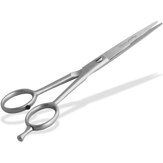Solingen Dog Hair Scissors with One-Sided Micro Teeth Stainless Steel 15.24 cm Dog Scissors with Sharp Cut for Precise Grooming for Dogs and Cats 6 Inches Solingen Dog Hair Scissors with One-Sided Micro Teeth Stainless Steel 15.24 cm Dog Scissors with Sharp Cut for Precise Grooming for Dogs and Cats 6 Inches