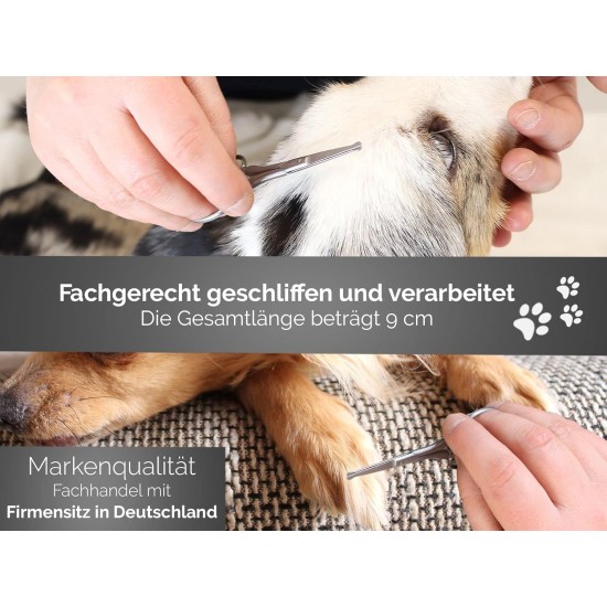 Solingen Pet Scissors Paw Scissors Small Dog Scissors with One-Sided Micro Teeth Dog Hair Scissors Made of Stainless Steel with Sharp Rounded Cutting Surface for Perfect Grooming Solingen Pet Scissors Paw Scissors Small Dog Scissors with One-Sided Micro Teeth Dog Hair Scissors Made of Stainless Steel with Sharp Rounded Cutting Surface for Perfect Grooming