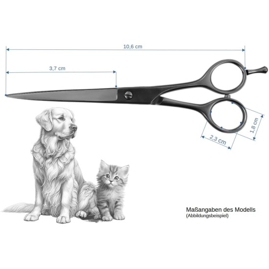 Solingen sharp straight professional paw scissors, dog scissors, face scissors with rounded tips and one-sided micro teeth, 4 inches (10.6 cm), premium quality, made in Germany Solingen sharp straight professional paw scissors, dog scissors, face scissors with rounded tips and one-sided micro teeth, 4 inches (10.6 cm), premium quality, made in Germany