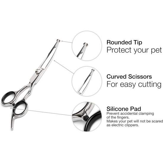 Stainless Steel Straight Dog Hair Scissors with Round Tip Stainless Steel Straight Dog Hair Scissors with Round Tip