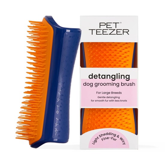 TANGLE TEEZER Pet Teezer Detangling and Dog Grooming Brush Navy/Orange 1 Piece