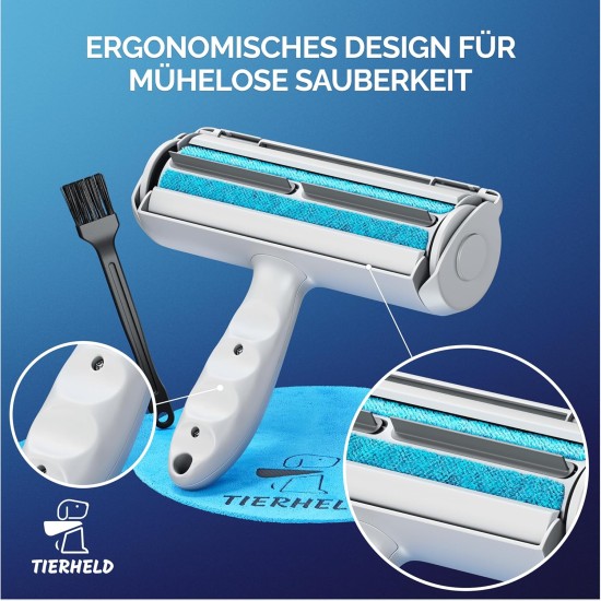 TIERHELD Pet Hair Remover Brush - Extra Strong Lint Roller Pet Hair - 100% Efficient Cat Hair & Dog Hair Removal for Couch Bed Carpet Much More - Reusable Lint Roller for Pet Hair TIERHELD Pet Hair Remover Brush - Extra Strong Lint Roller Pet Hair - 100% Efficient Cat Hair & Dog Hair Removal for Couch Bed Carpet Much More - Reusable Lint Roller for Pet Hair