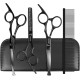 TOPGOOSE Dog Grooming Scissors Kit with Safety Round Tips, Professional 5-in-1 Grooming Scissors for Dogs Cats Pets at Home (Black) TOPGOOSE Dog Grooming Scissors Kit with Safety Round Tips, Professional 5-in-1 Grooming Scissors for Dogs Cats Pets at Home (Black)