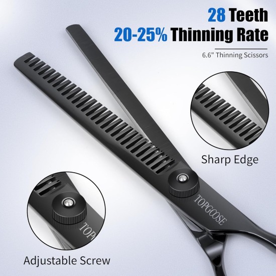TOPGOOSE Dog Grooming Scissors Kit with Safety Round Tips, Professional 5-in-1 Grooming Scissors for Dogs Cats Pets at Home (Black) TOPGOOSE Dog Grooming Scissors Kit with Safety Round Tips, Professional 5-in-1 Grooming Scissors for Dogs Cats Pets at Home (Black)