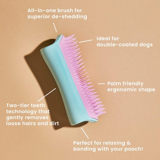 Tangle Teezer | Pet Teezer | Deshedding and Dog Grooming Brush | Dry Brush or Dog Bath Brush | Mint & Pink Tangle Teezer | Pet Teezer | Deshedding and Dog Grooming Brush | Dry Brush or Dog Bath Brush | Mint & Pink