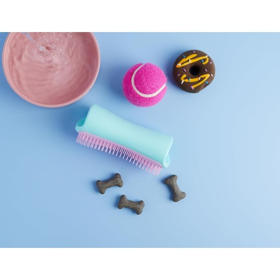 Tangle Teezer | Pet Teezer | Deshedding and Dog Grooming Brush | Dry Brush or Dog Bath Brush | Mint & Pink Tangle Teezer | Pet Teezer | Deshedding and Dog Grooming Brush | Dry Brush or Dog Bath Brush | Mint & Pink