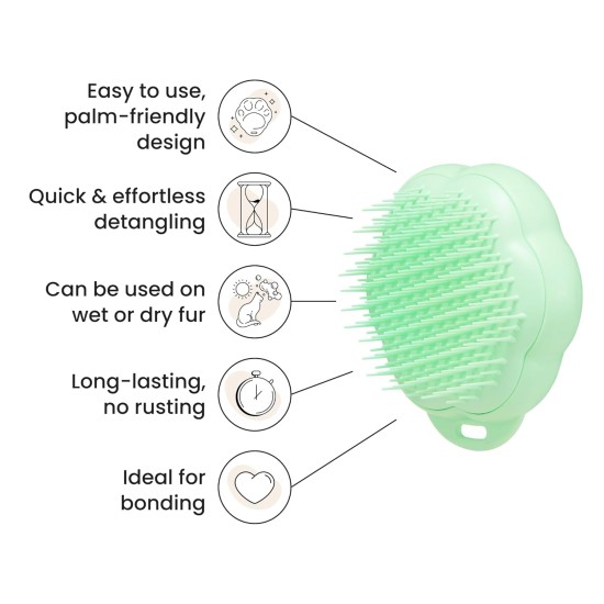 Tangle Teezer Pet Teezer Cat Brush - For Cats with Short to Medium Fur - Grooming Brush for Cats with Two Stage Bristles that Gives Shine and Smoothness - Green Tangle Teezer Pet Teezer Cat Brush - For Cats with Short to Medium Fur - Grooming Brush for Cats with Two Stage Bristles that Gives Shine and Smoothness - Green