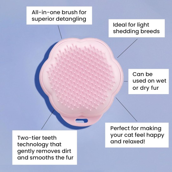 Tangle Teezer Pet Teezer Cat Brush - For Cats with Short to Medium Fur - Grooming Brush for Cats with Two Stage Bristles that Gives Shine and Smoothness - Green Tangle Teezer Pet Teezer Cat Brush - For Cats with Short to Medium Fur - Grooming Brush for Cats with Two Stage Bristles that Gives Shine and Smoothness - Green