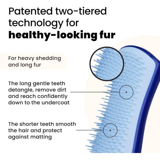 Tangle Teezer Pet Teezer Pet Grooming Brush for Small Dogs - Dog Brush for Dry or Bath Use - The Perfect Brush for Dogs - Dark Blue & Light Blue Tangle Teezer Pet Teezer Pet Grooming Brush for Small Dogs - Dog Brush for Dry or Bath Use - The Perfect Brush for Dogs - Dark Blue & Light Blue