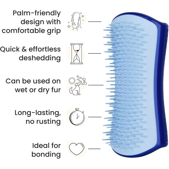 Tangle Teezer Pet Teezer Pet Grooming Brush for Small Dogs - Dog Brush for Dry or Bath Use - The Perfect Brush for Dogs - Dark Blue & Light Blue Tangle Teezer Pet Teezer Pet Grooming Brush for Small Dogs - Dog Brush for Dry or Bath Use - The Perfect Brush for Dogs - Dark Blue & Light Blue