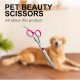 Thoquene Dog and cat grooming scissors, dog scissors, dog hair, curved, pet comb made of robust stainless steel