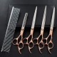 Tnfeeon 4-Piece Pet Grooming Scissors Set, 7 Inch Professional Comb Kit for Sharp Scissors, Made of Stainless Steel for Modelling Trimming Tools for Dog Cats (Gold) Tnfeeon 4-Piece Pet Grooming Scissors Set, 7 Inch Professional Comb Kit for Sharp Scissors, Made of Stainless Steel for Modelling Trimming Tools for Dog Cats (Gold)