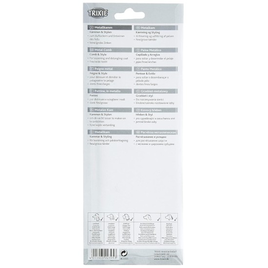 Trixie Metal Comb, 16 cm, Wide Teeth Trixie Metal Comb, 16 cm, Wide Teeth