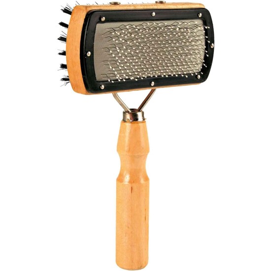Trixie Wooden Double Sided Dog Brush, 18 x 10 cm, Pack of 4 Trixie Wooden Double Sided Dog Brush, 18 x 10 cm, Pack of 4