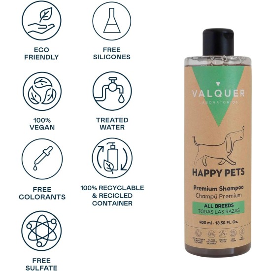Valquer Premium Dog Shampoo for Dogs with Stressed and Dry Coat, with Aloe Vera and Hyaluronic Acid, Dog Shampoo, 400 ml (Moisturising) Valquer Premium Dog Shampoo for Dogs with Stressed and Dry Coat, with Aloe Vera and Hyaluronic Acid, Dog Shampoo, 400 ml (Moisturising)
