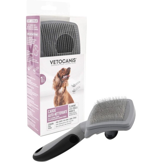 Vetocanis Dog Grooming Brush Retractable Self Cleaning 0.2kg Vetocanis Dog Grooming Brush Retractable Self Cleaning 0.2kg