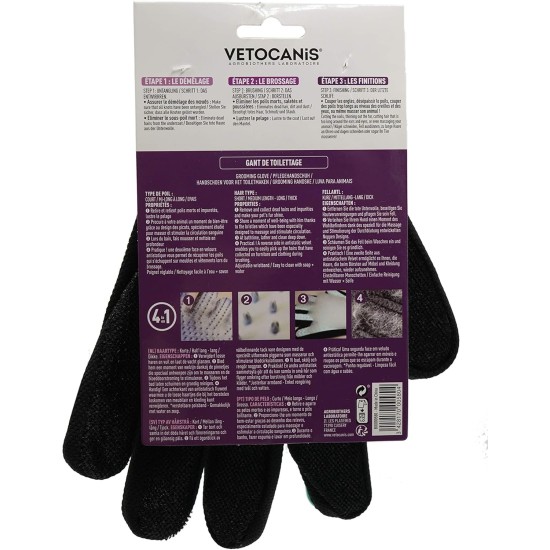 Vetocanis Grooming Glove for Dogs and Cats, 4-in-1 Action Brushing, Massage, Bathing and Hair Removal, Dog and Cat Gloves Grooming Gloves, Silicone Washing Mitt for All Fur Types Vetocanis Grooming Glove for Dogs and Cats, 4-in-1 Action Brushing, Massage, Bathing and Hair Removal, Dog and Cat Gloves Grooming Gloves, Silicone Washing Mitt for All Fur Types