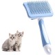 Vinabo Cat Brush Clean Pet Hair with One Button, Pet Brushes, Dog Brush Long Hair, Cat Brush Short Hair, Cat Brush Long Hair Removal of Undercoat, Loose Fur and Dirt - Blue