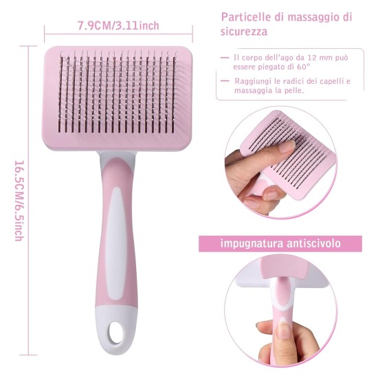 Vinabo Dog Brush, Cat Brush, Pet Self-Cleaning Slicker Brush Removes Undercoat, Dog Brushes for Undercoat, Hair Remover Pet Brush for Longhaired Short Haired Dogs and Cats, Green Vinabo Dog Brush, Cat Brush, Pet Self-Cleaning Slicker Brush Removes Undercoat, Dog Brushes for Undercoat, Hair Remover Pet Brush for Longhaired Short Haired Dogs and Cats, Green