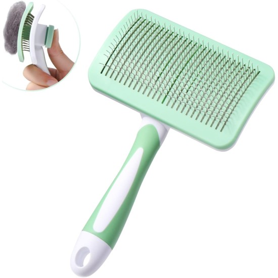 Vinabo Pet Dog Brush, Cat Brush, Self-Cleaning Slicker Brush, Removes Undercoat, Dog Brush, Cat Brush, Short to Long Hair, Suitable Gentle Cat Brush, Blue Vinabo Pet Dog Brush, Cat Brush, Self-Cleaning Slicker Brush, Removes Undercoat, Dog Brush, Cat Brush, Short to Long Hair, Suitable Gentle Cat Brush, Blue