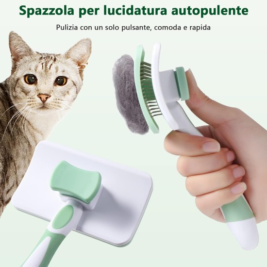 Vinabo Pet Dog Brush, Cat Brush, Self-Cleaning Slicker Brush, Removes Undercoat, Dog Brush, Cat Brush, Short to Long Hair, Suitable Gentle Cat Brush, Blue Vinabo Pet Dog Brush, Cat Brush, Self-Cleaning Slicker Brush, Removes Undercoat, Dog Brush, Cat Brush, Short to Long Hair, Suitable Gentle Cat Brush, Blue