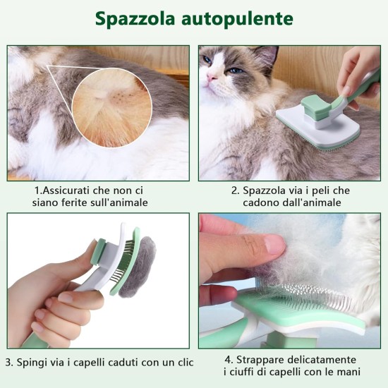 Vinabo Pet Dog Brush, Cat Brush, Self-Cleaning Slicker Brush, Removes Undercoat, Dog Brush, Cat Brush, Short to Long Hair, Suitable Gentle Cat Brush, Blue Vinabo Pet Dog Brush, Cat Brush, Self-Cleaning Slicker Brush, Removes Undercoat, Dog Brush, Cat Brush, Short to Long Hair, Suitable Gentle Cat Brush, Blue