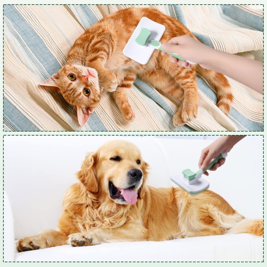 Vinabo Pet Dog Brush, Cat Brush, Self-Cleaning Slicker Brush, Removes Undercoat, Dog Brush, Cat Brush, Short to Long Hair, Suitable Gentle Cat Brush, Blue Vinabo Pet Dog Brush, Cat Brush, Self-Cleaning Slicker Brush, Removes Undercoat, Dog Brush, Cat Brush, Short to Long Hair, Suitable Gentle Cat Brush, Blue